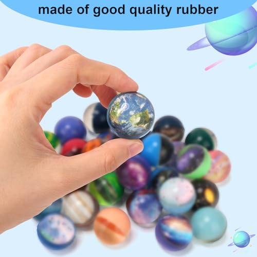 Pllieay 30 Pack Galaxy Bouncy Balls – 32mm Space Rubber Balls for Kids Party Favors & Gifts