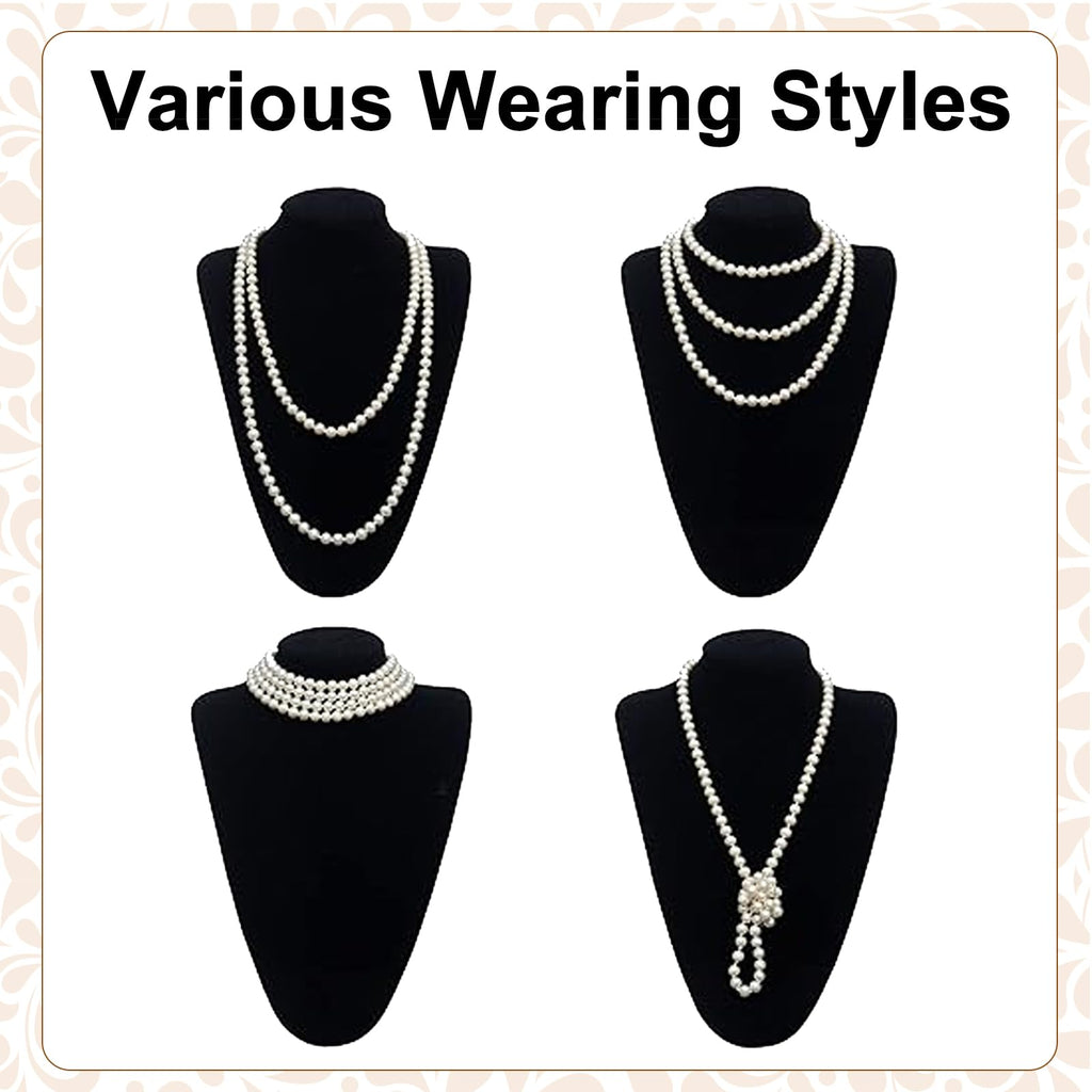 PLULON 6-Piece 1920s Flapper Accessory Set – Roaring 20s Costume Kit with Headband, Gloves, Jewelry & Prop
