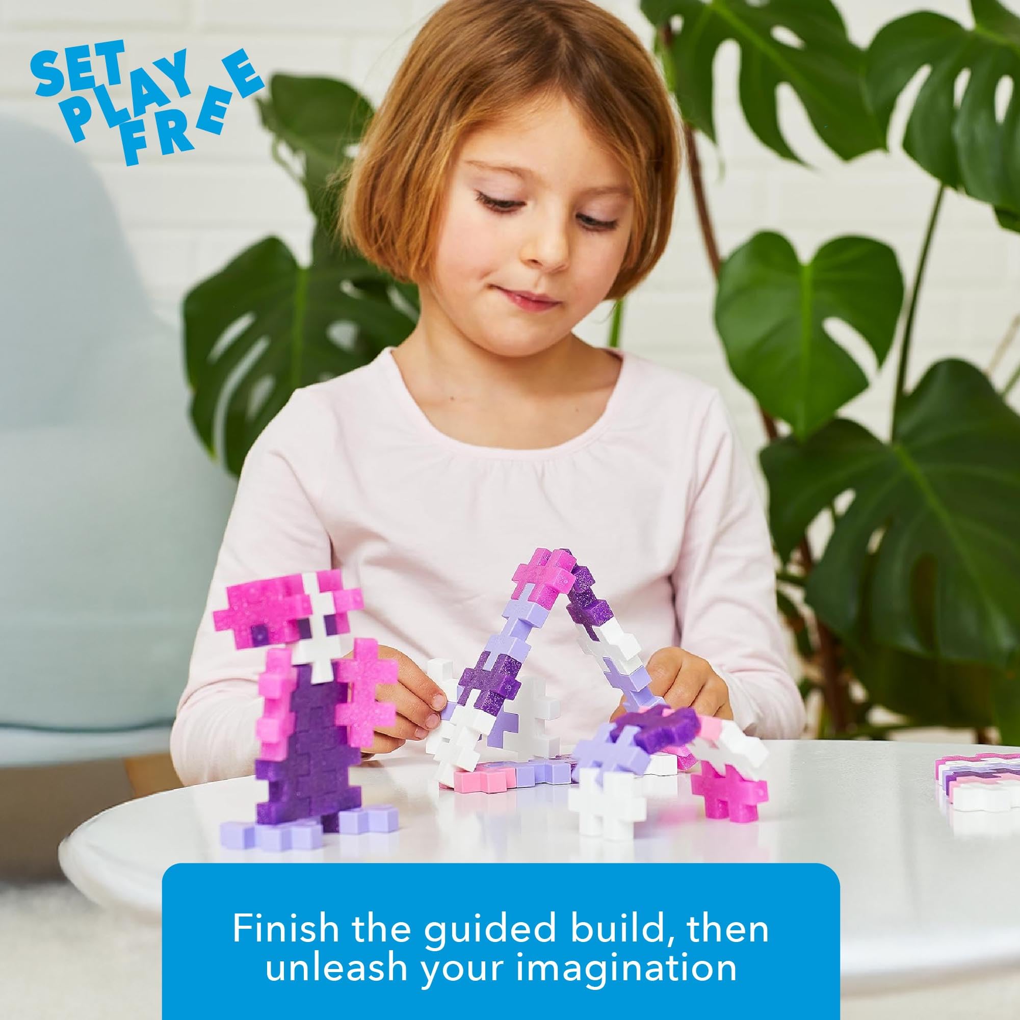 PLUS PLUS Big Glitter Mix Tube – 15 Large Building Blocks for Toddlers, Ages 2+