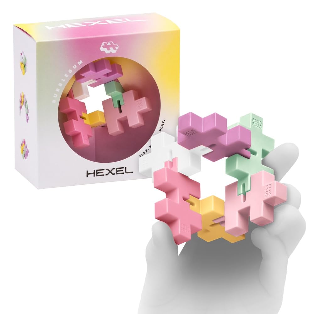 PLUS PLUS HEXEL Bubblegum Fidget Toy – Stress Relief & Focus Aid, BPA-Free