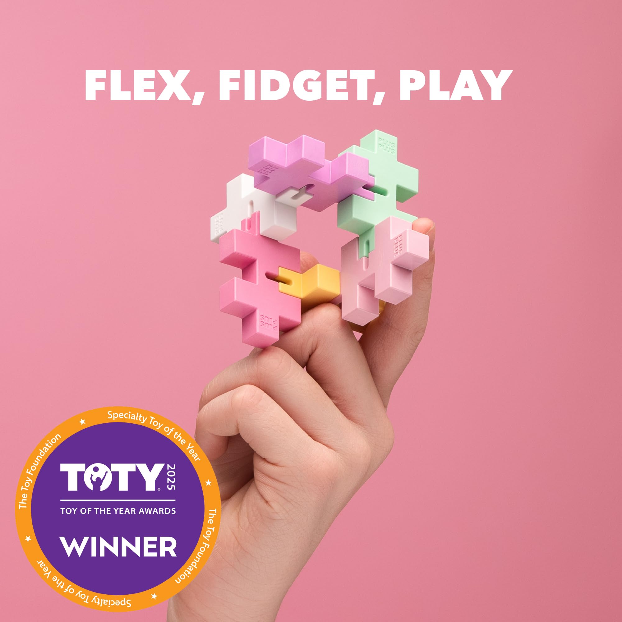 PLUS PLUS HEXEL Bubblegum Fidget Toy – Stress Relief & Focus Aid, BPA-Free