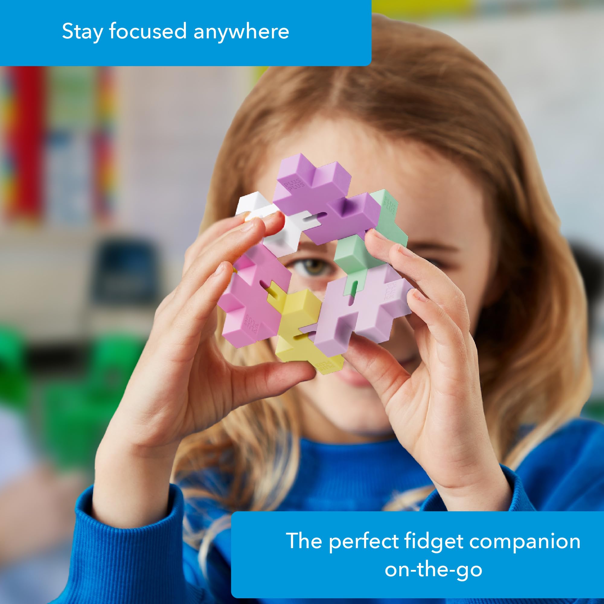 PLUS PLUS HEXEL Bubblegum Fidget Toy – Stress Relief & Focus Aid, BPA-Free