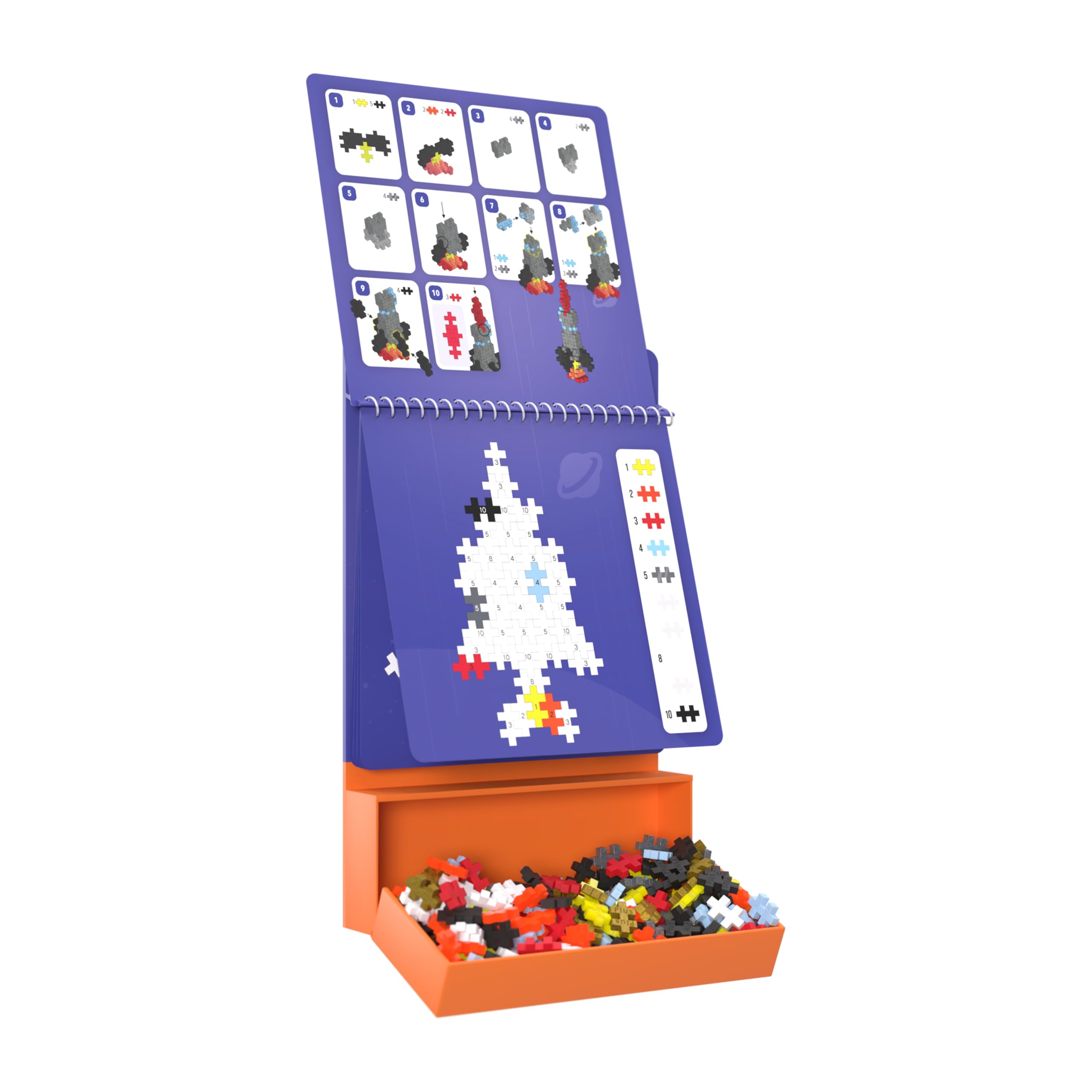 Plus Plus Puzzle By Number Activity Pad Space – STEM Building Toy for Kids 5-12
