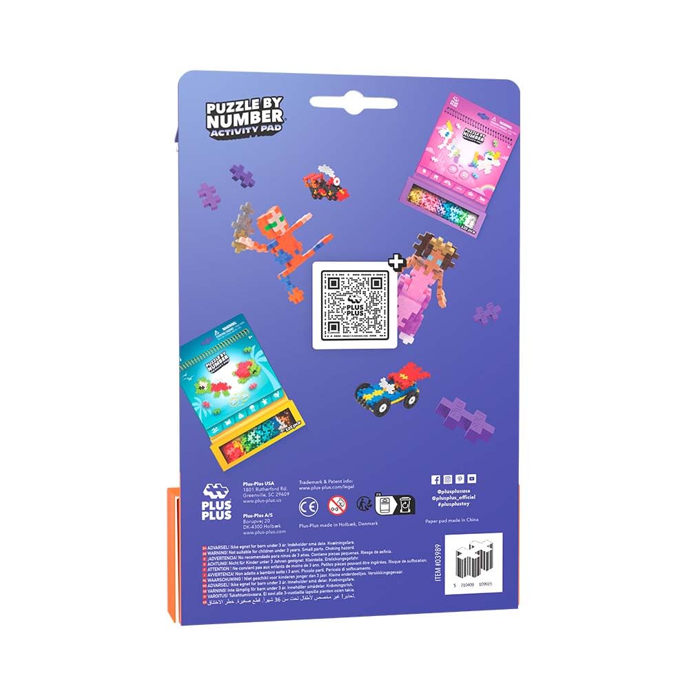 Plus Plus Puzzle By Number Activity Pad Space – STEM Building Toy for Kids 5-12