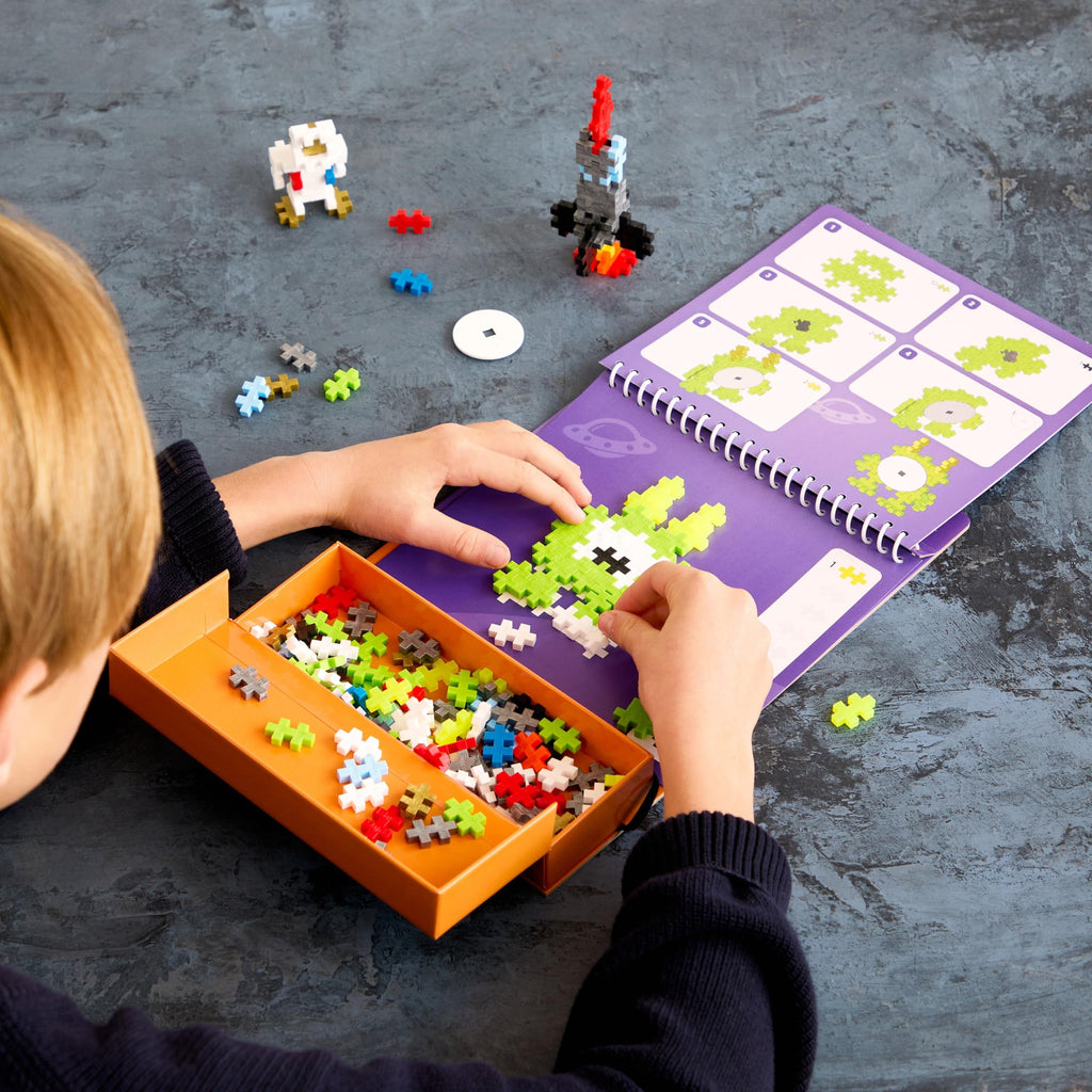 Plus Plus Puzzle By Number Activity Pad Space – STEM Building Toy for Kids 5-12