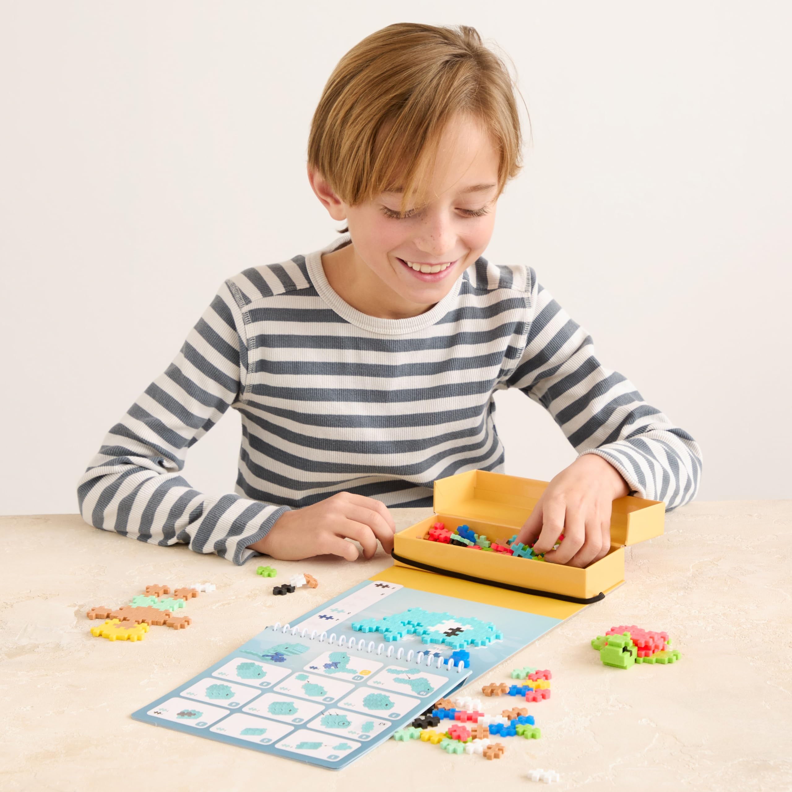 Plus Plus Puzzle by Number Ocean Activity Pad – Travel-Friendly STEM Building Set for Kids Ages 5-12