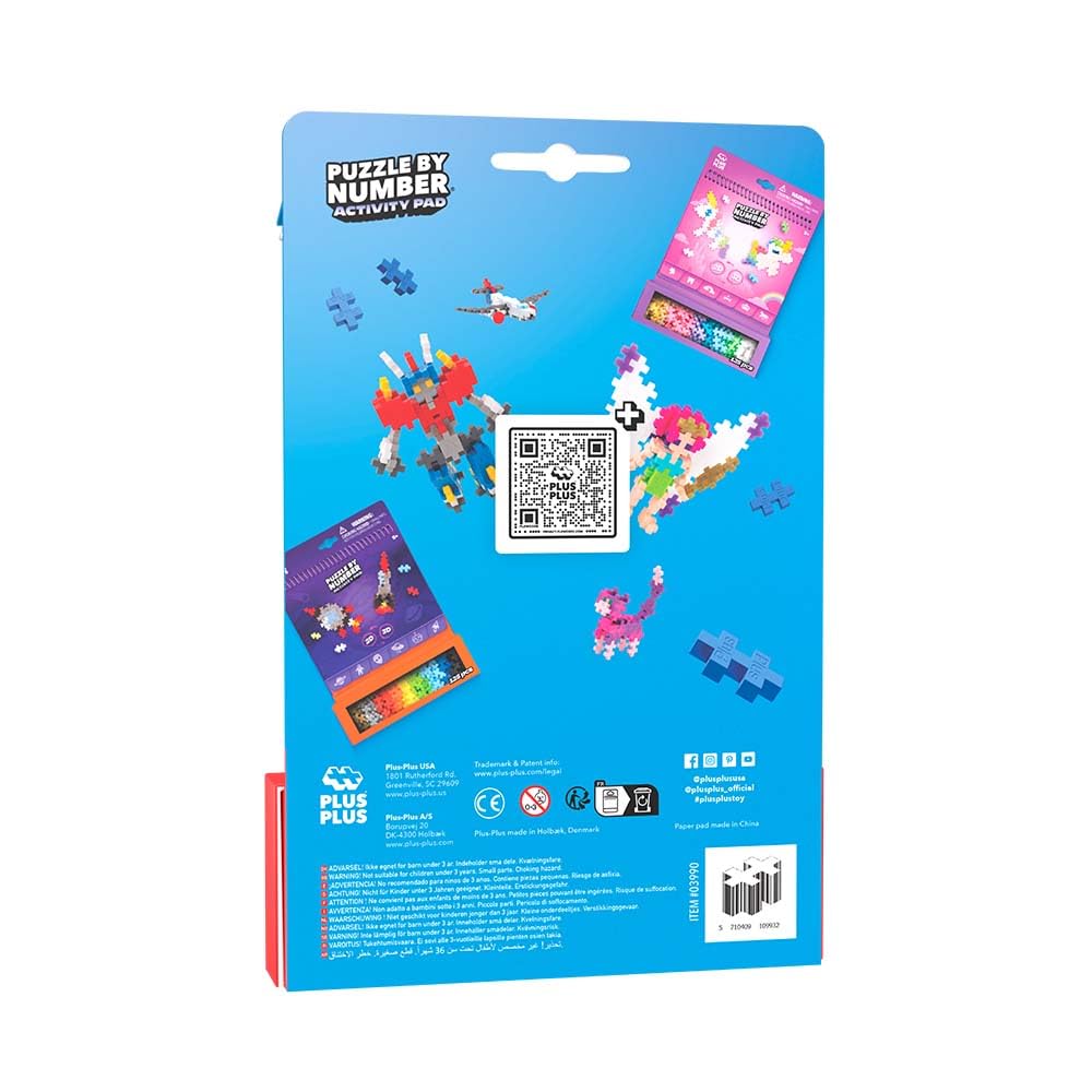 Plus-Plus Transportation Activity Pad with Numbered Guides – 6 Travel Builds in 2D & 3D