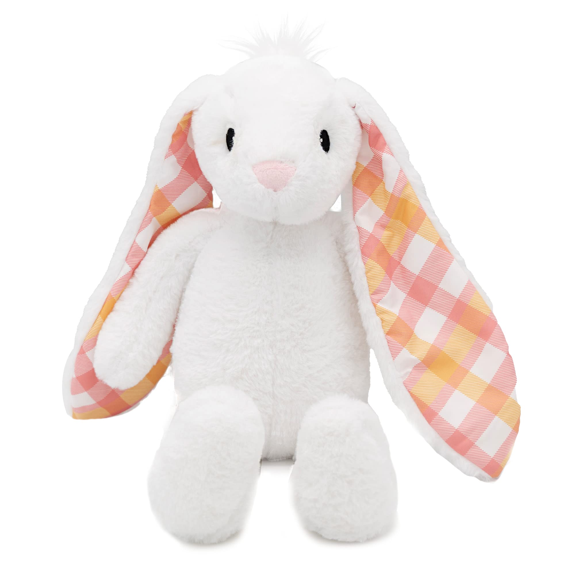 Plushible 14-Inch White Easter Bunny Stuffed Animal – Soft Embroidered Plush Toy for Kids Ages 1+