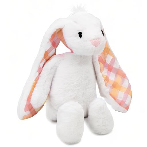 Plushible 14-Inch White Easter Bunny Stuffed Animal – Soft Embroidered Plush Toy for Kids Ages 1+