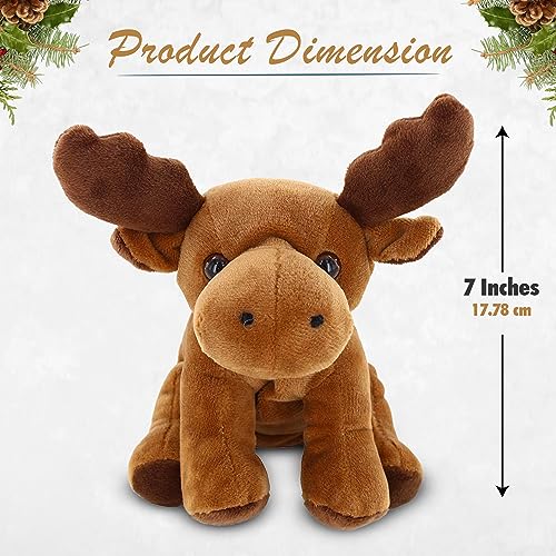 Plushland Beanie Moose 7" Stuffed Animal – Soft Brown Plush Toy for Kids and Collectors
