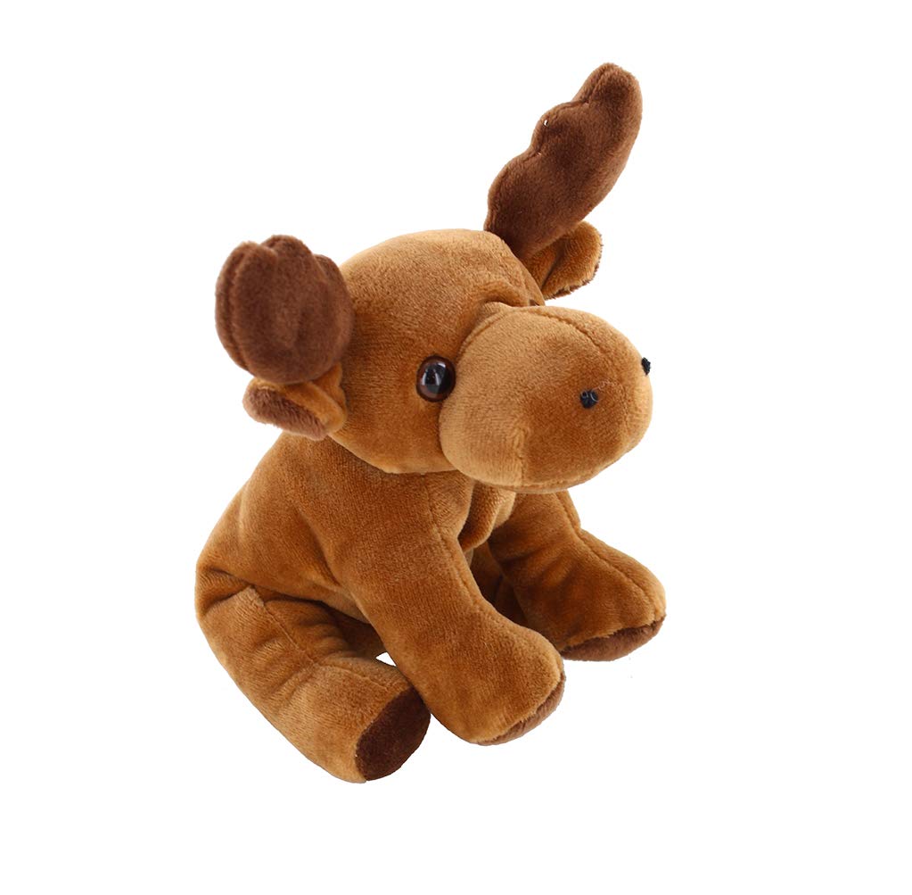 Plushland Beanie Moose 7" Stuffed Animal – Soft Brown Plush Toy for Kids and Collectors
