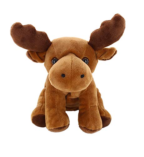 Plushland Beanie Moose 7" Stuffed Animal – Soft Brown Plush Toy for Kids and Collectors