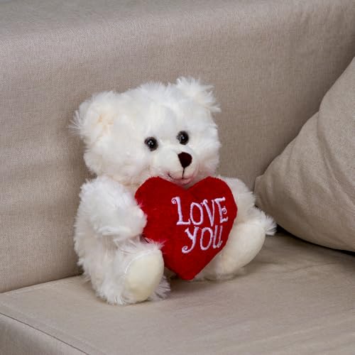 Plushland Brown Love Teddy Bear with Color-Shifting Sequin Heart - 9 Inches