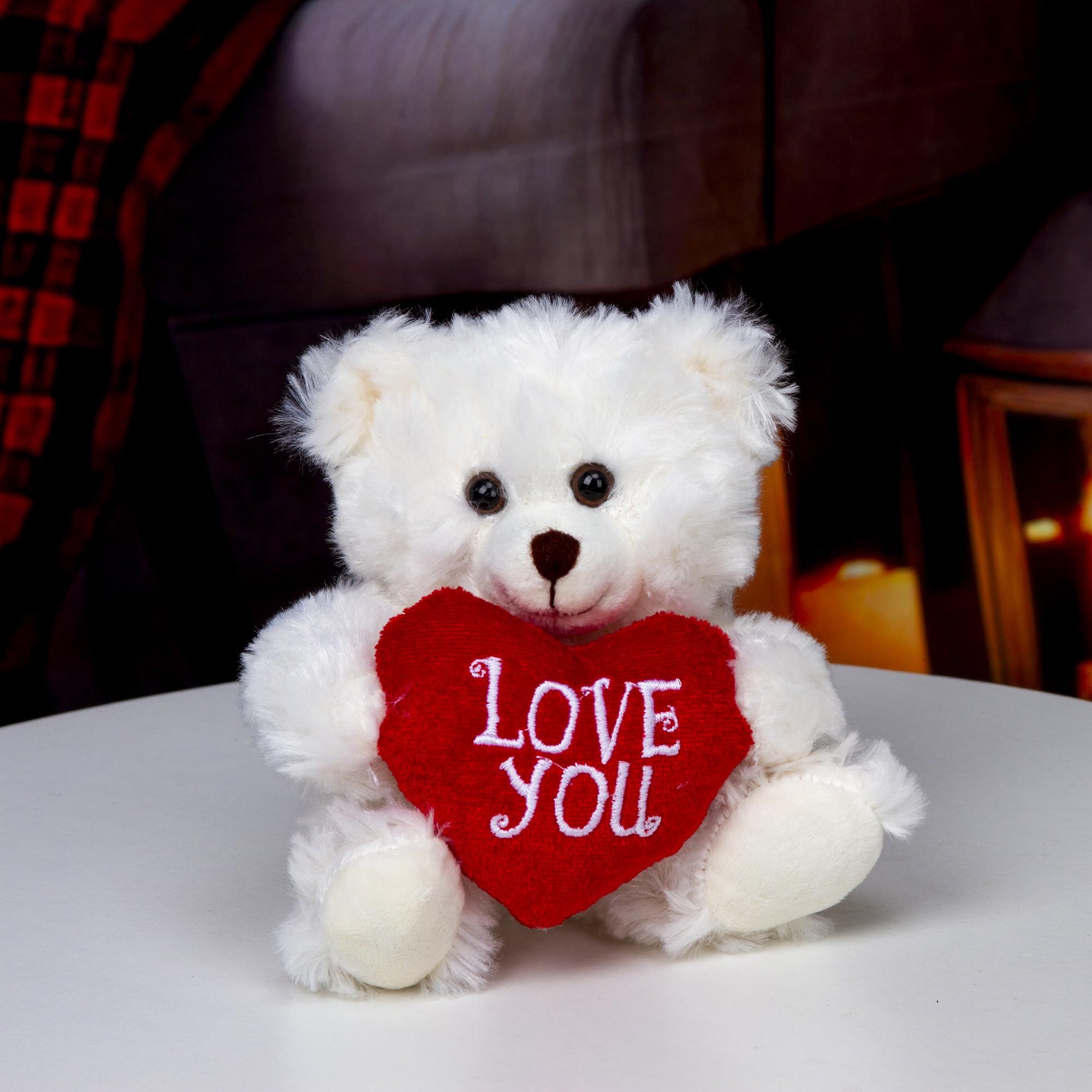 Plushland Brown Love Teddy Bear with Color-Shifting Sequin Heart - 9 Inches