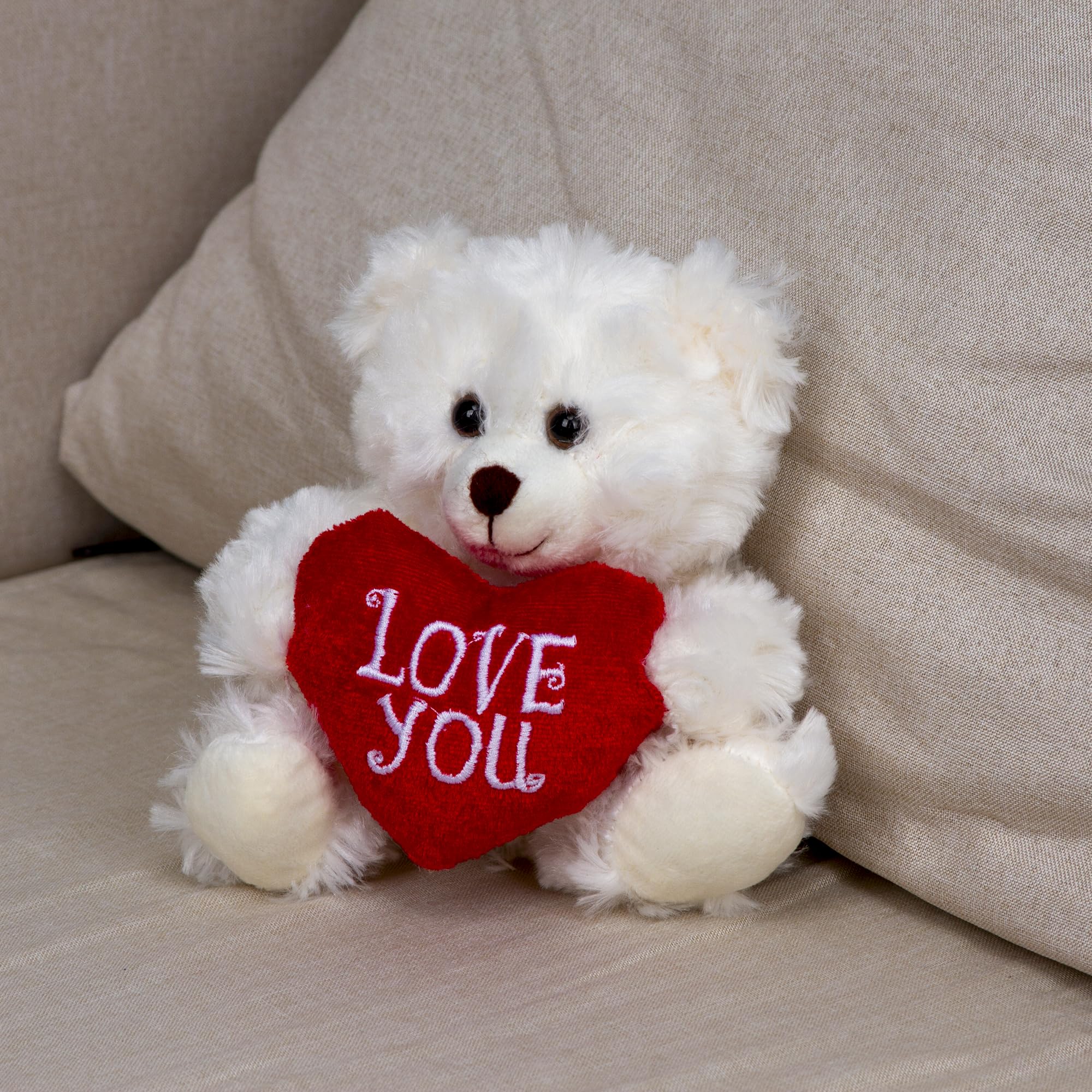 Plushland Brown Love Teddy Bear with Color-Shifting Sequin Heart - 9 Inches