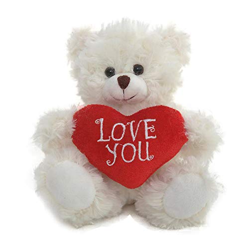Plushland Brown Love Teddy Bear with Color-Shifting Sequin Heart - 9 Inches