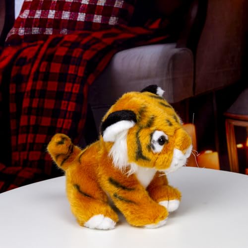 Plushland Brown Tiger Sitting Plush Toy – 7 Inch Super Soft Stuffed Animal