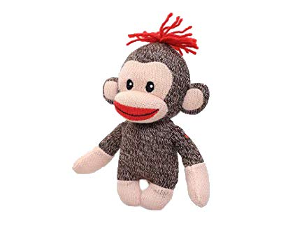 Plushland Curioso Brown Sock Monkey – Hand Knitted 6-Inch Plush with Heart Symbol