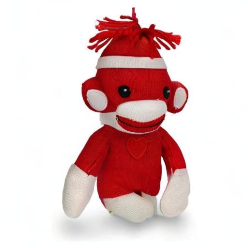 Plushland Hand Knitted Sock Monkey - 6 Inch Adorable Stuffed Animal Toy