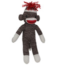 Plushland Sock Monkey 8 Inch Soft Knitted Stuffed Animal Toy – Brown Poseable Doll for Kids, Babies, and Teens