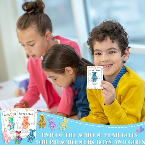 Pocket Bear Hug Emotional Support Gifts – 10 Mini Worry Bears with Cards for Anxiety Relief and Positivity