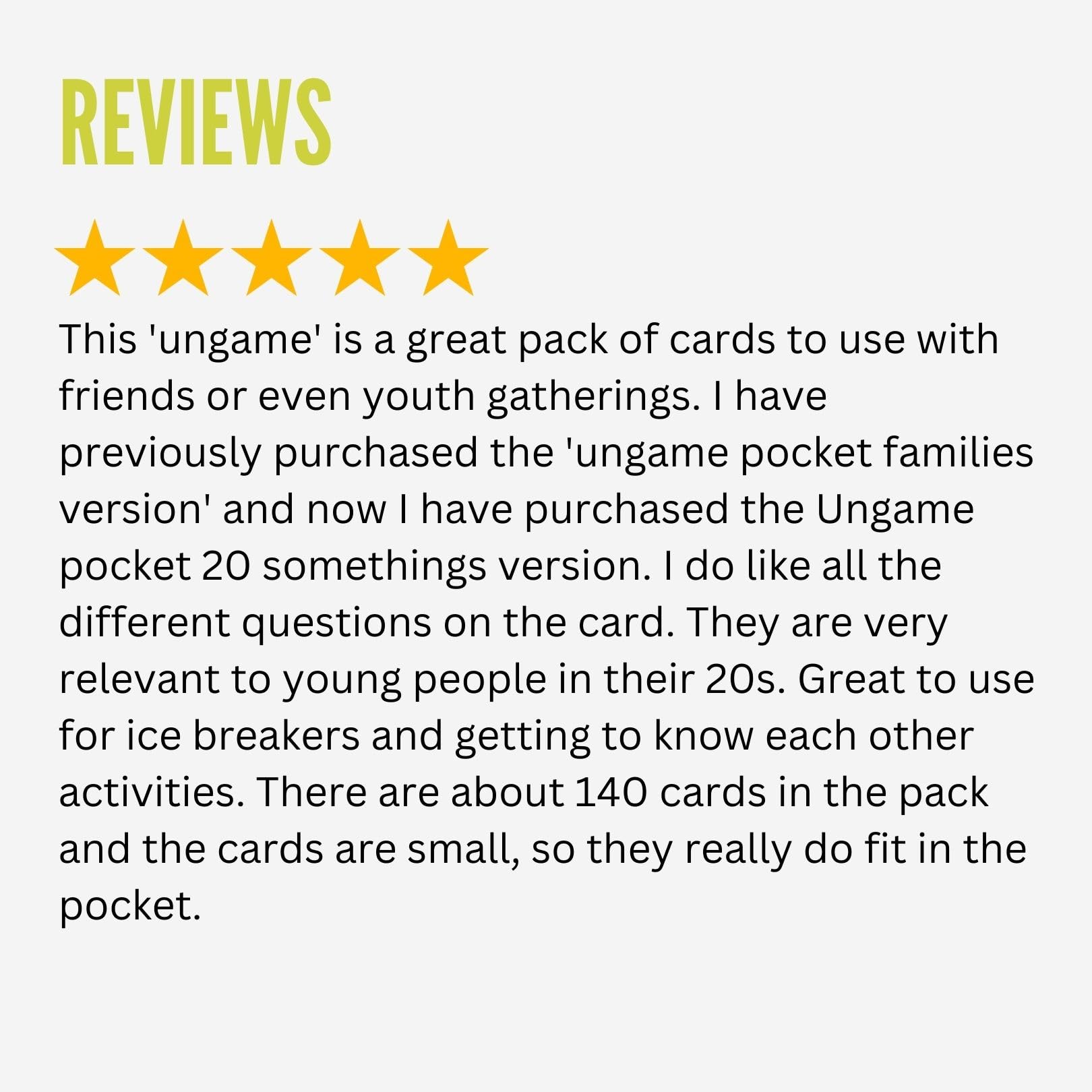Pocket UNGAME: 20 Somethings Card Game – Lighthearted & Serious Questions for Young Adults (Ages 18+)