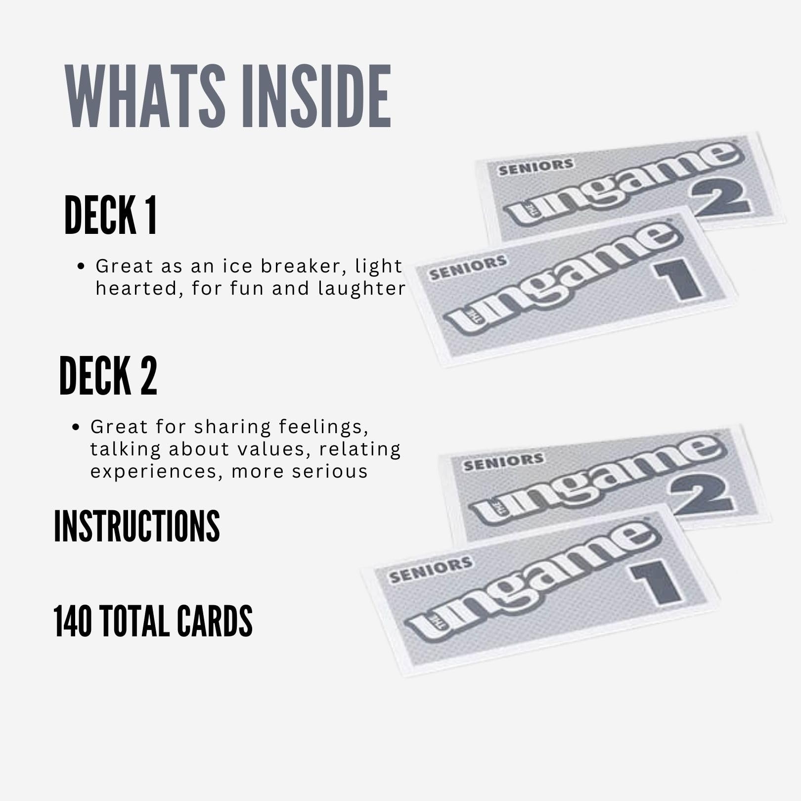 Pocket UNGAME Seniors Edition - Non-Competitive Card Game for Ages 55+ with 140 Large-Print Cards