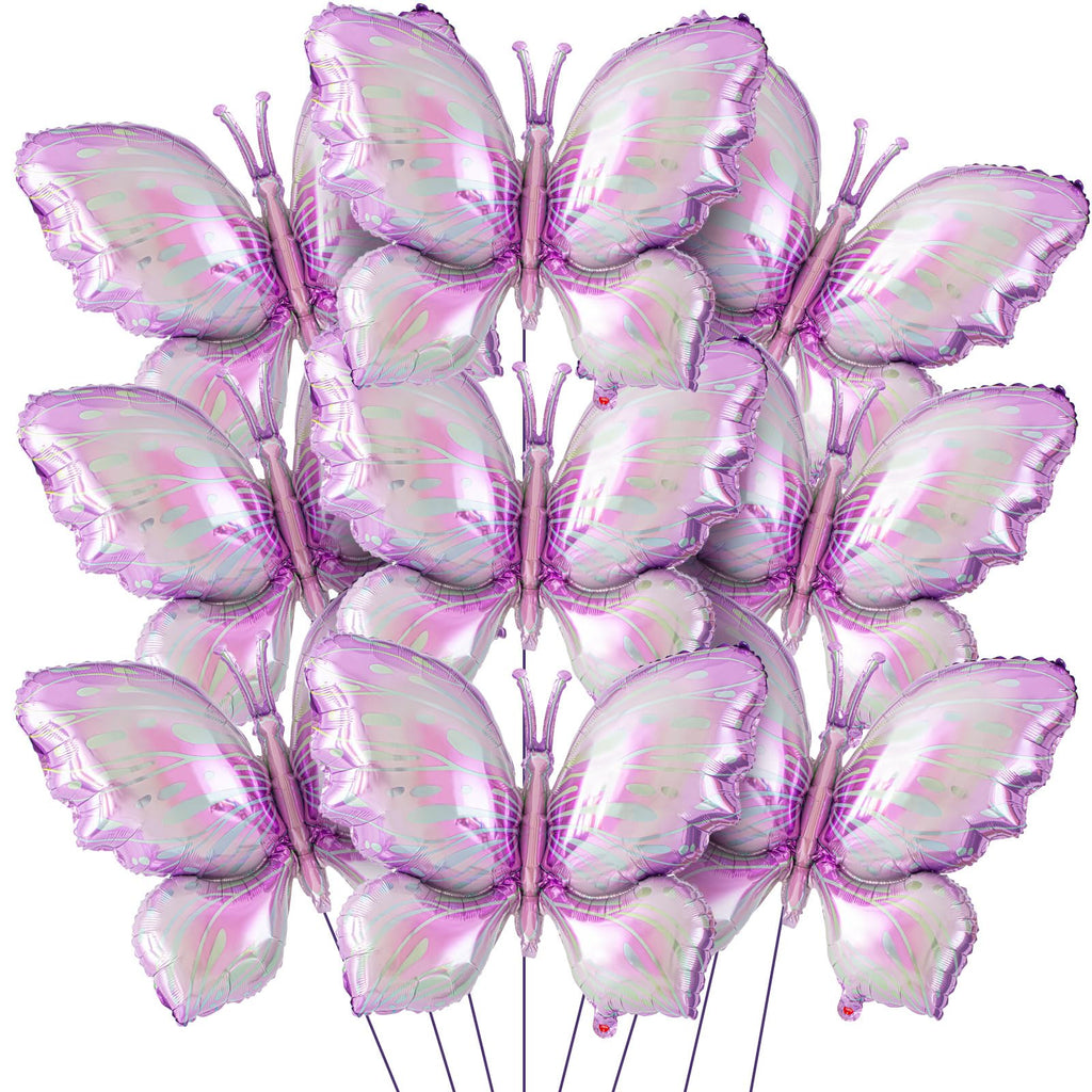 Poen 12 Pack 40 Inch Purple Gradient Butterfly Foil Balloons for Party Decor