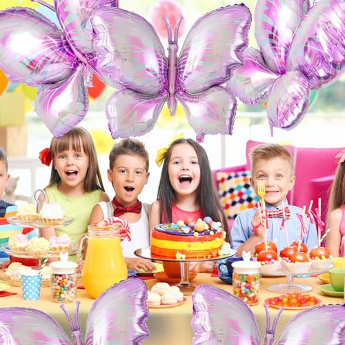 Poen 12 Pack 40 Inch Purple Gradient Butterfly Foil Balloons for Party Decor