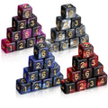 Poen 40 Pack 16mm Glitter Dice Set – 6 Sided Acrylic Dice in 4 Colors for Board Games