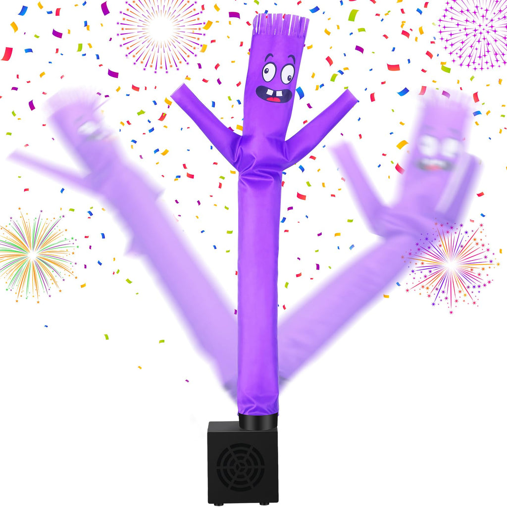 Poen Mini Wacky Waving Inflatable Tube Guy - Purple Desktop Decor with Blower, USB-Powered Gag Toy for Parties and Office Fun