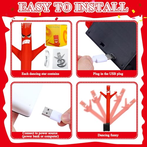 Poen Mini Wacky Waving Inflatable Tube Guy – Desktop Toy with Blower for Pranks and Office Decor