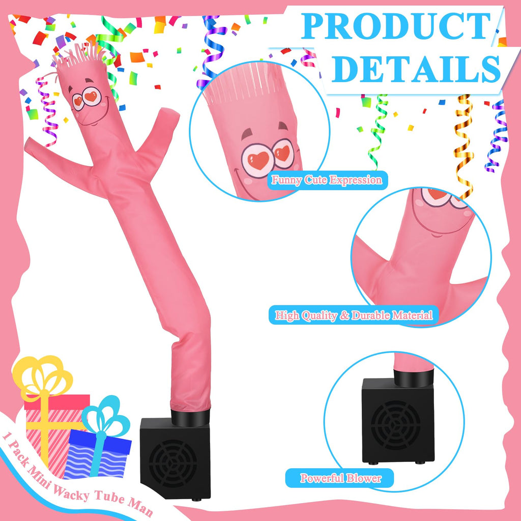 Poen Mini Wacky Waving Inflatable Tube Guy with Blower – Desktop Funny Gag Toy for Office Party Decor (Infatuation, 16.5 Inches)