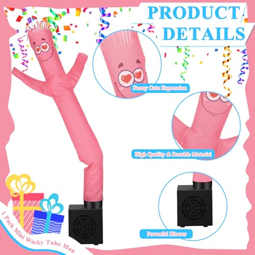 Poen Mini Wacky Waving Inflatable Tube Guy with Blower – Desktop Funny Gag Toy for Office Party Decor (Infatuation, 16.5 Inches)