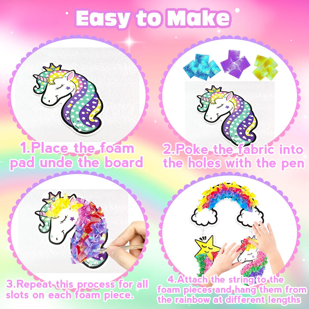 Poke-in Craft and Art Kit – Magical Dream Decor with 700 Fabric Squares for Kids Ages 4-10+