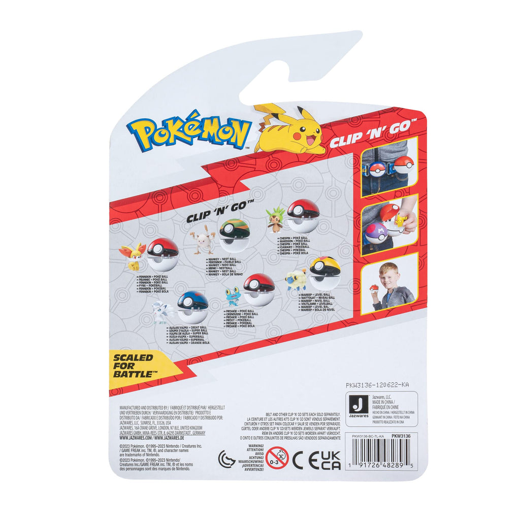 Pokémon Clip 'n' Go Nest Ball with Mankey Figure - 5 cm Official Pokéball Toy for Kids Ages 4+