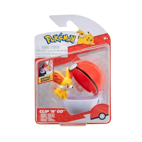 Pokémon Clip 'n' Go Poké Ball with Fynx Figure – Official 5 cm Collectible Toy