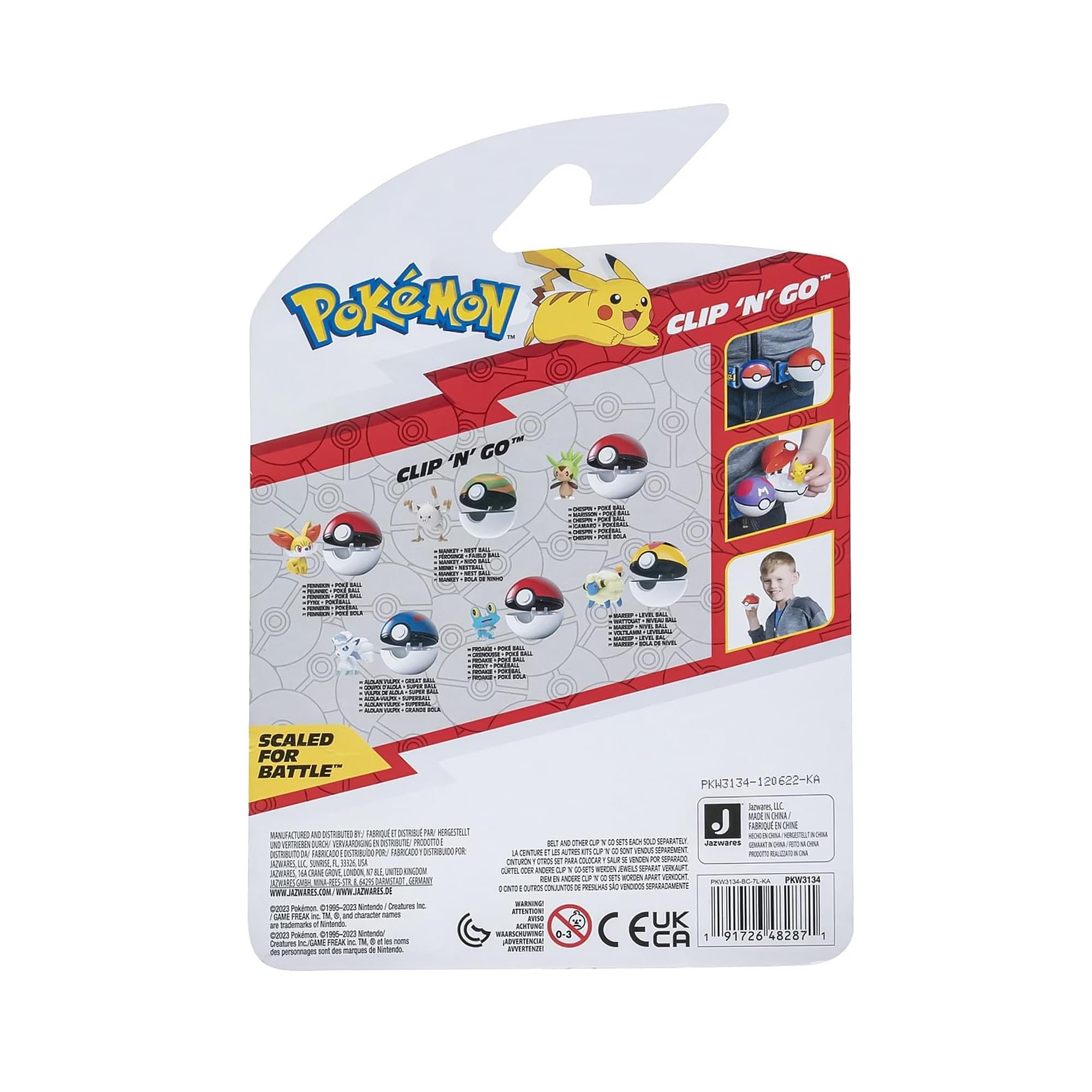 Pokémon Clip 'n'Go Pokéball with Igamaro Figure – 5 cm Official Toy