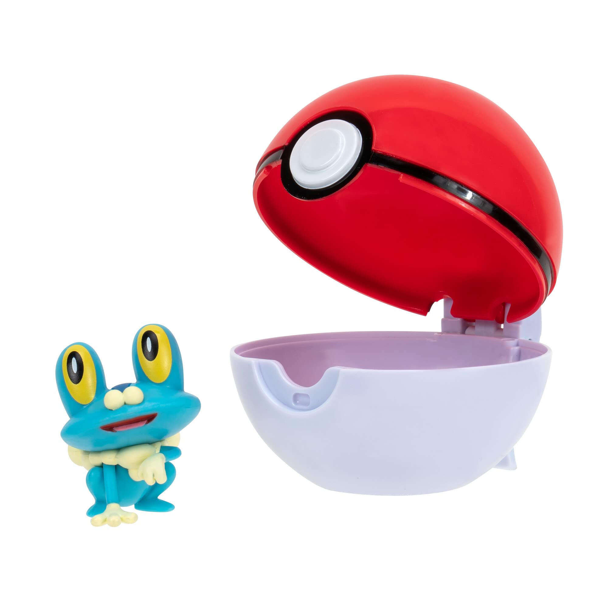 Pokémon Clip'n'Go Poké Ball with Froakie Figure – Official 5 cm Red Ball & Toy Set