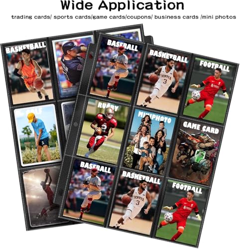 POKONBOY 900-Pocket Trading Card Sleeve Pages – 50 Double-Sided Protectors for MTG, Sports, Games
