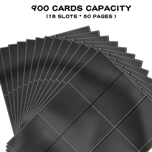 POKONBOY 900-Pocket Trading Card Sleeve Pages – 50 Double-Sided Protectors for MTG, Sports, Games