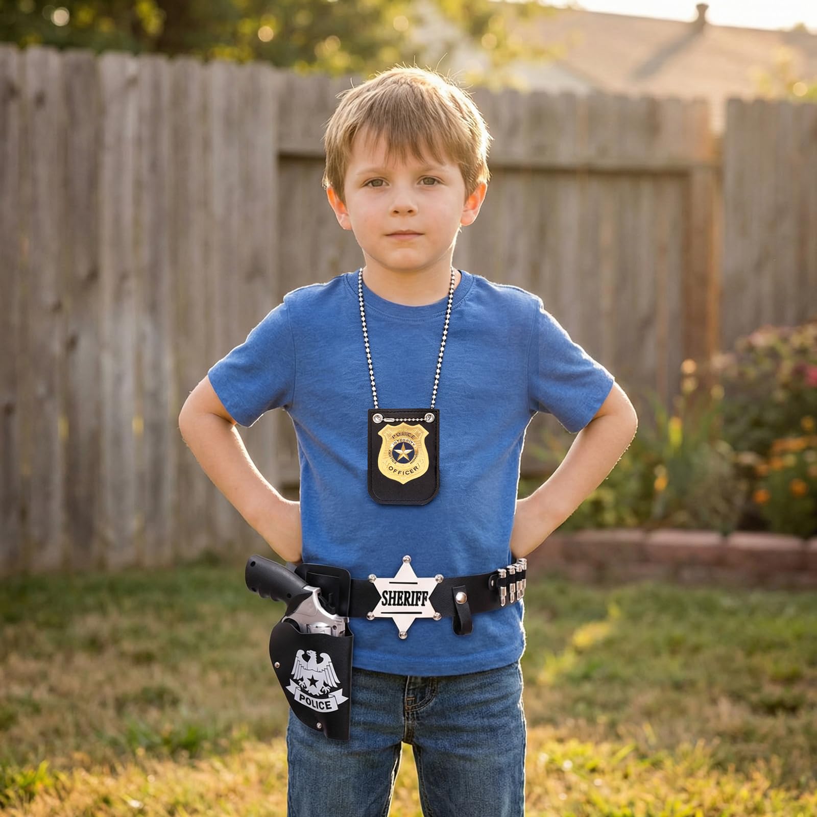Police Role Play Costume Accessories – Belt and Holster Set for Kids Dress-Up
