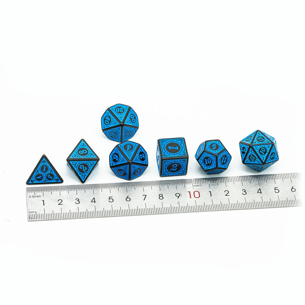 Poludie 5 Sets DND Dice (35pcs) with Leather Bag – Window Lattice Carved Acrylic Polyhedral Dice for RPG Games