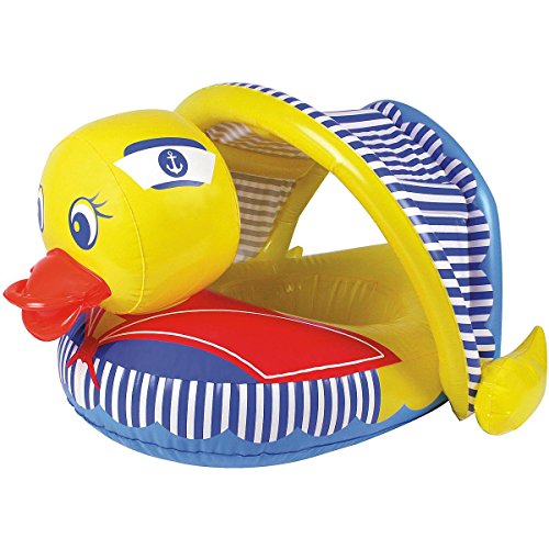 Poolmaster 81547 Learn-to-Swim Duck Baby Float with Sun Canopy, 36x32 Inches