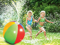 Poolmaster Splash and Spray Beach Ball Sprinkler – 35-Inch Water Toy with Multiple Sprays