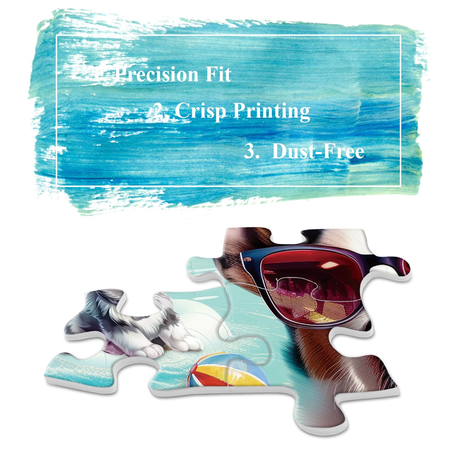 Poolside Puppy Party 1000-Piece Jigsaw Puzzle – Funny Dog Summer Scene for Adults