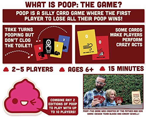 Poop The Game Party Pooper Edition – Hilarious Family Card Game for Kids 6+, 2-5 Players, 15 Min