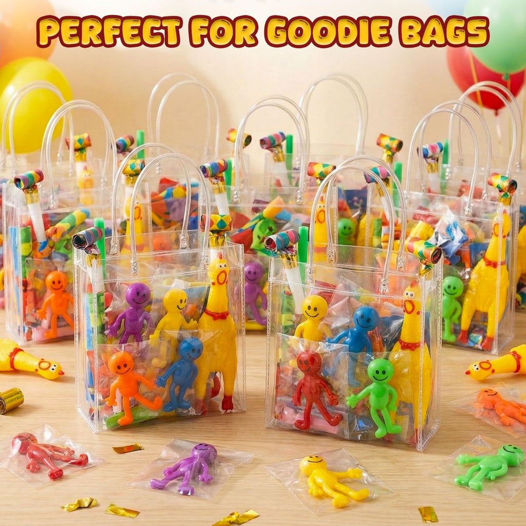 POPLAY 60 Pack Bendable Smile Face Fidget Toys - Stretchy Figures for Party Favors, Classroom Prizes, Stress Relief