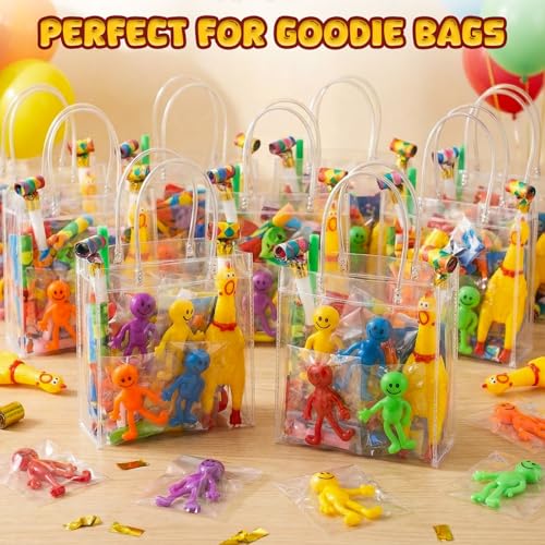 POPLAY 60 Pack Bendable Smile Face Fidget Toys - Stretchy Figures for Party Favors, Classroom Prizes, Stress Relief