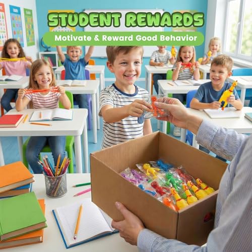 POPLAY 60 Pack Bendable Smile Face Fidget Toys - Stretchy Figures for Party Favors, Classroom Prizes, Stress Relief